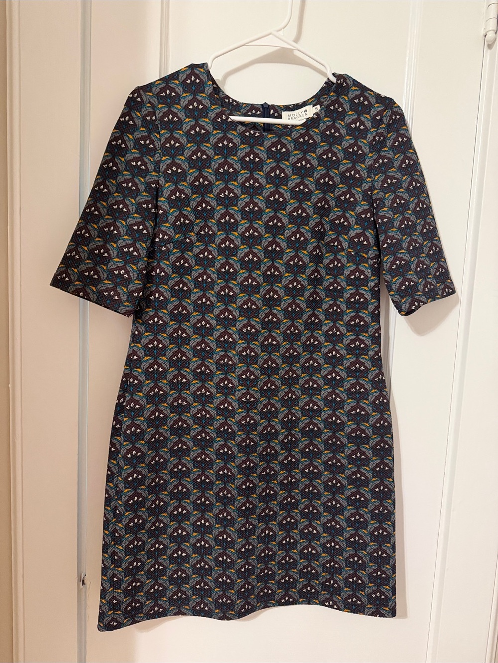 Molly Bracken Navy Multicolor Printed Mini Dress